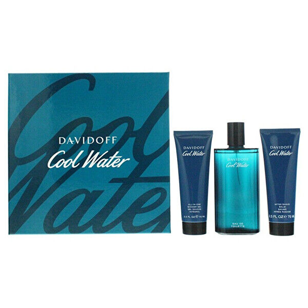 Davidoff Cool Water Man - EDT 125 ml + sprchový gel 75 ml + balzám po holení 75 ml