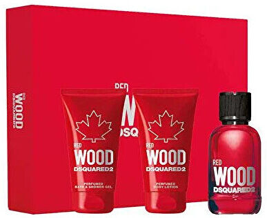 Dsquared² Red Wood - EDT 50 ml + sprchový gel 50 ml + tělové mléko 50 ml