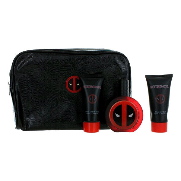 EP Line Deadpool - EDT 100 ml + balzám po holení 100 ml + sprchový gel 100 ml + kosmetická taštička - SLEVA - odřená taštička