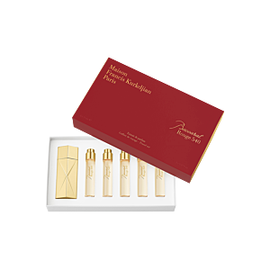 Maison Francis Kurkdjian Baccarat Rouge 540 Travel Set = Globe Trotter Travel Spray Case Golden Edition + 5x Extrait de Parfum 11 ml 6 Artikel im Set