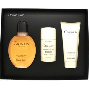 Calvin Klein Obsession Gift Set 125ml EDT + 75ml Aftershave Balm + 75g Deodorant Stick