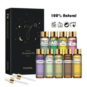 Coffret cadeau d huiles essentielles aromatiques 9 pièces Jasmin Rose Citron Ensemble d huiles essentielles naturelles de qualité thérapeutique pour humidificateur diffuseur soulagement du stress