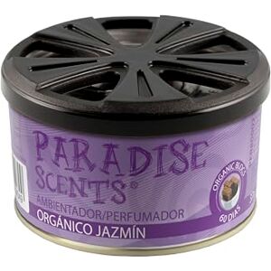 PARADISE SCENTS Désodorisant parfumé Organique en boîte de 37 GR. Senteur Jasmin. Parfum agréable et Durable. Parfait pour la Voiture, la Maison ou Le Bureau. Publicité