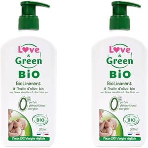 Love & Green BioLiniment certifié Bio Sans parfum 500ml Fabriqué en France (Lot de 2) - Publicité