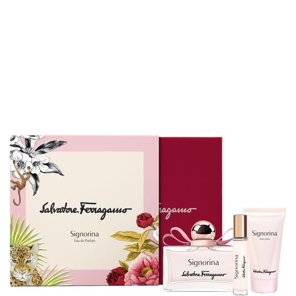 salvatore ferragamo signorina edp confezione 100 ml eau de parfum + 50 ml body lotion + 10 ml eau de parfum travel spray