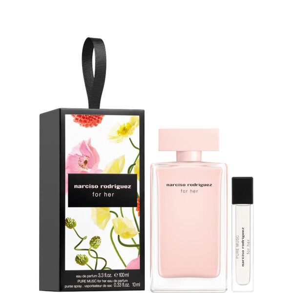 for her narciso rodriguez for her edp confezione 100 ml for her eau de parfum + 10 ml for her pure musc eau de parfum