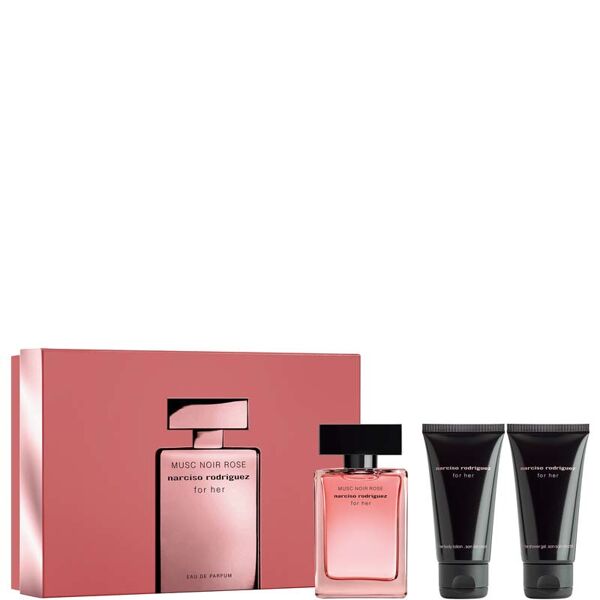 for her narciso rodriguez for her musc noir rose confezione 50 ml eau de parfum + 50 ml body lotion + 50 ml shower gel