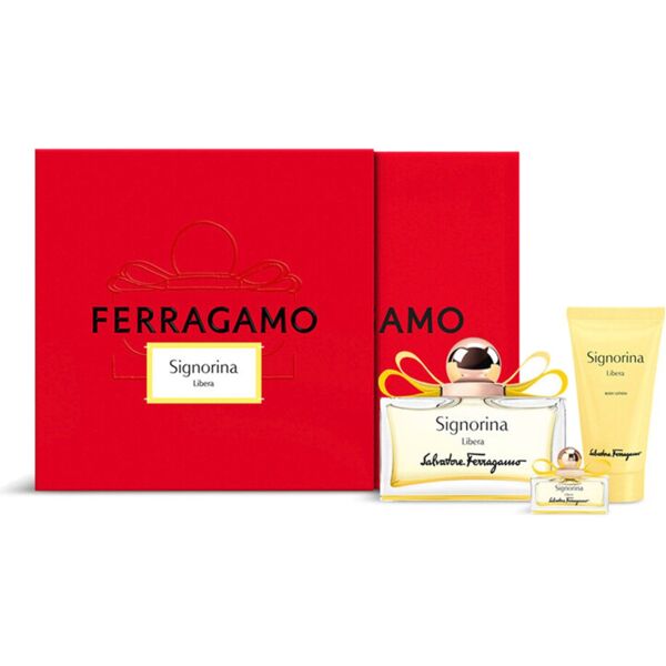 salvatore ferragamo signorina libera confezione 100 ml eau de parfum + 50 ml body lotion + 5 ml eau de parfum miniatura