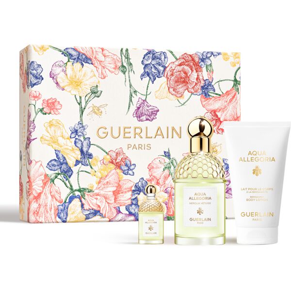 guerlain aqua allegoria nerolia vetiver confezione 75 ml eau de toilette + 75 ml body lotion + miniatura 7,5 ml eau de toilette