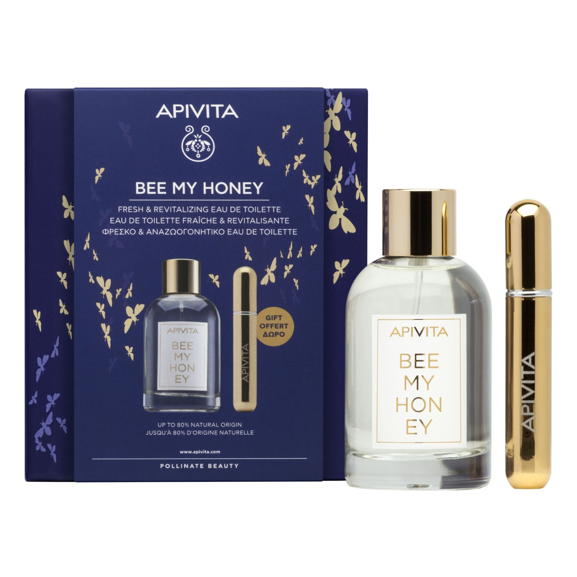 Apivita Cofanetto Natale Con Bee My Honey Eau De Toilette 100ml + Profumo Spray Ricaricabile 8ml