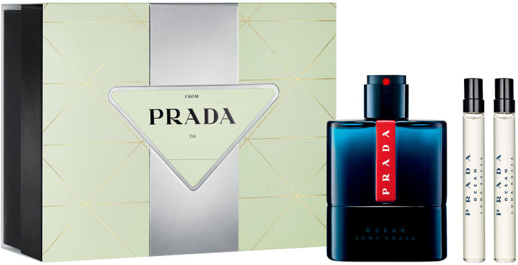 Prada Luna Rossa Ocean Confezione 100 ML Eau de Toilette e 2 x 10 ML Travel Spray eau de Toilette.