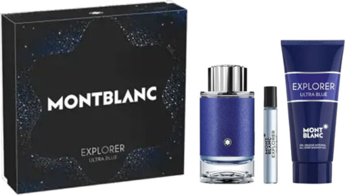 Montblanc Explorer Ultra Blue Confezione 100 ML Eau de Parfum + 7,5 ML Eau de Parfum + 100 ML Shower Gel