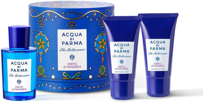 Acqua di Parma Blu Mediterraneo Blu Mediterraneo Mirto di Panarea Cofanetto 75 ML Eau de Toilette + 40 ML Sapone Mani e Corpo + 40 ML Lozione Mani e C