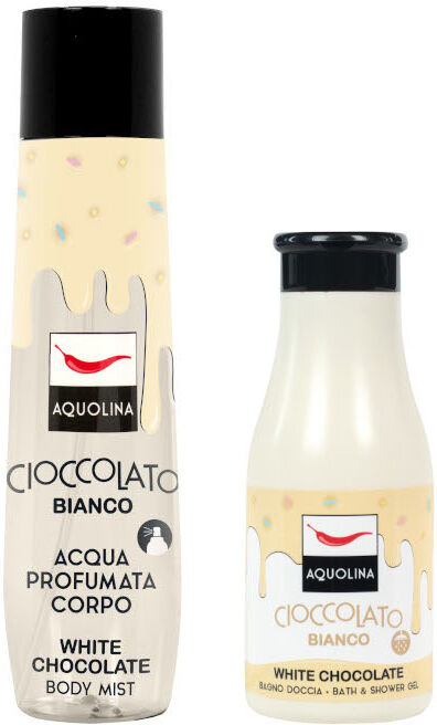 Aquolina Cioccolato bianco Confezione BE MINE 150 ML Acqua aromatica per il corpo + 125 ML Bagno Doccia