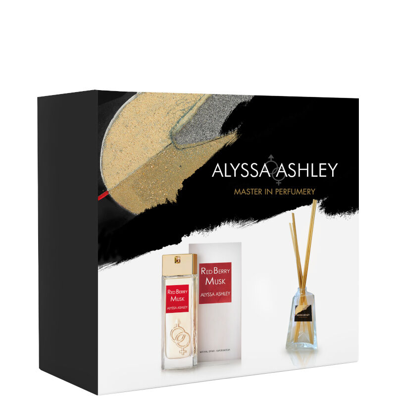 Alyssa Ashley Red Berry Musk Confezione 100 ML Eau de Parfum + 50 ML Profumatore d'Amiente con bacchette