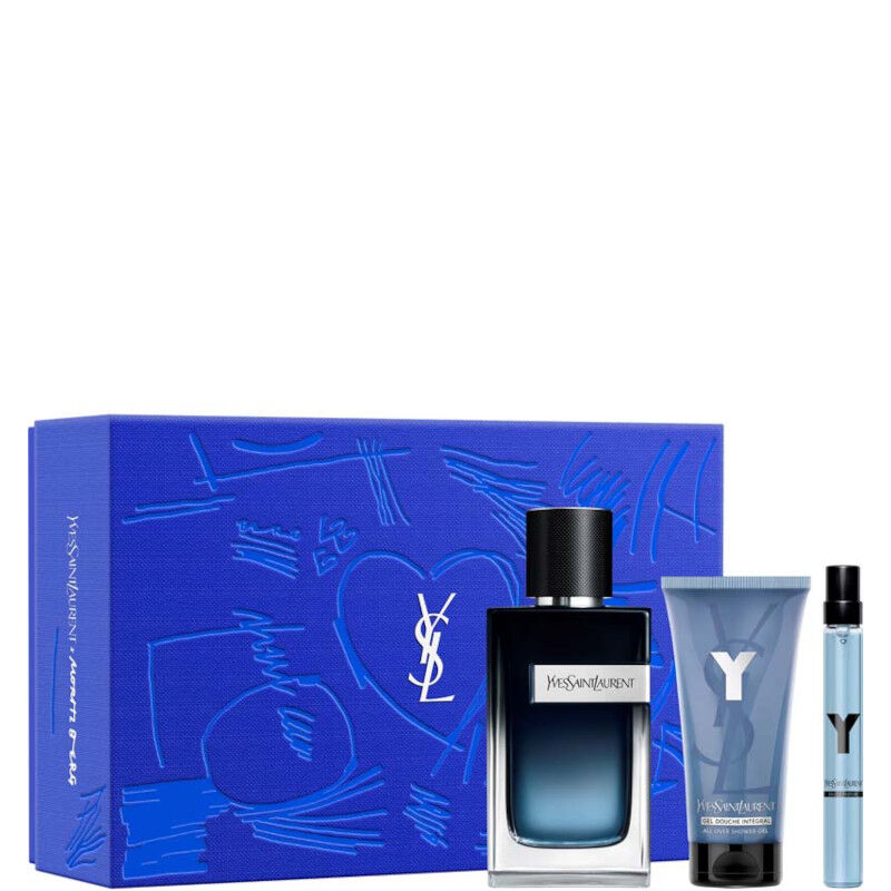 Yves Saint Laurent Y Men EDP Confezione 100 ML Eau De Parfum + 10 ML Eau De Parfum TRAVEL SPRAY + 50 ML Shower Gel