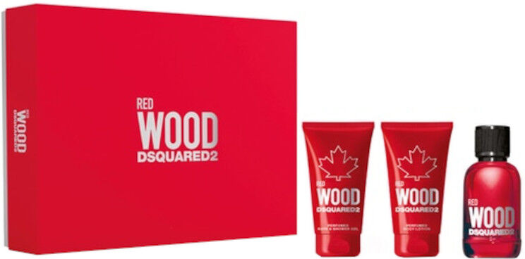 Dsquared2 Red Wood Dsquared2 Pour Femme Confezione 50 ML Eau de Toilette + 50 ML Body Lotion + 50 ML Shower Gel