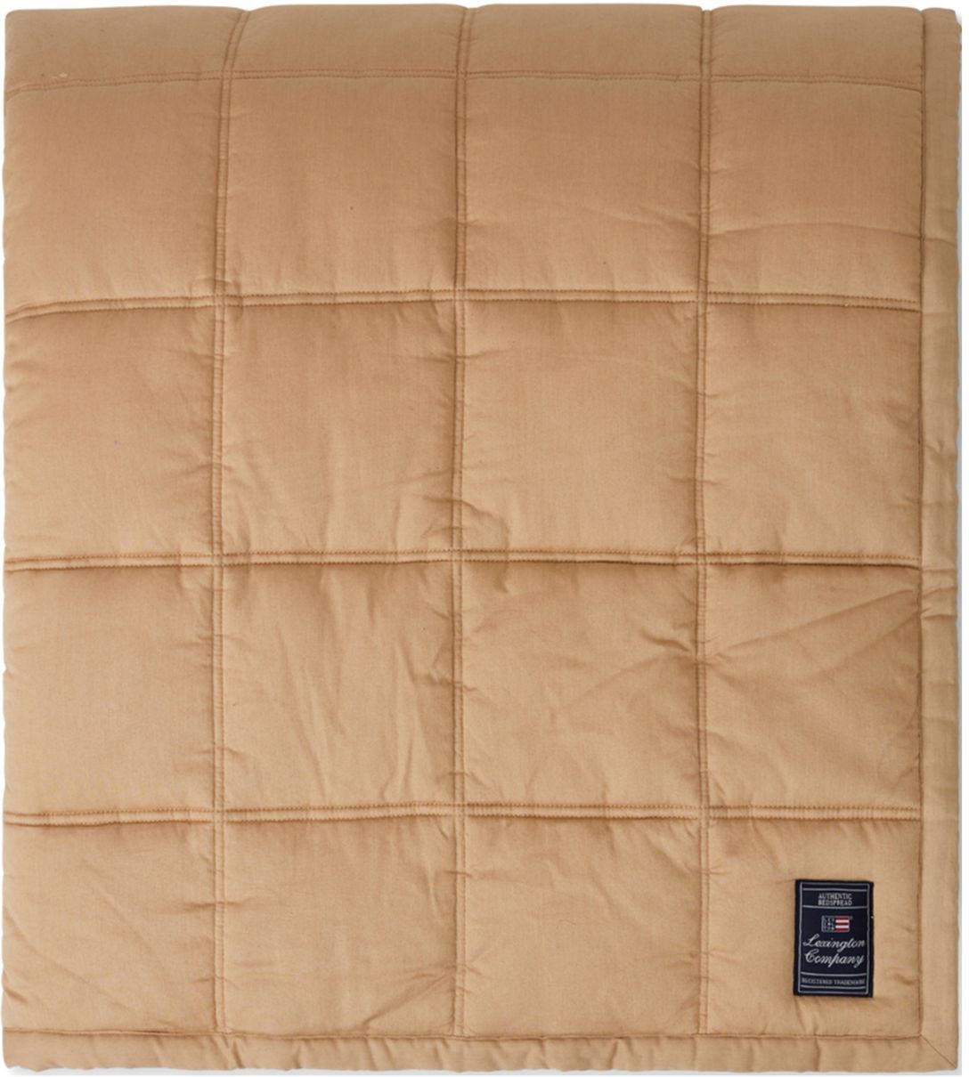 Lexington Home Check Quilted Viscose Sateen Bedspread Home Textiles Bedtextiles Bedspread Beige Lexington Home