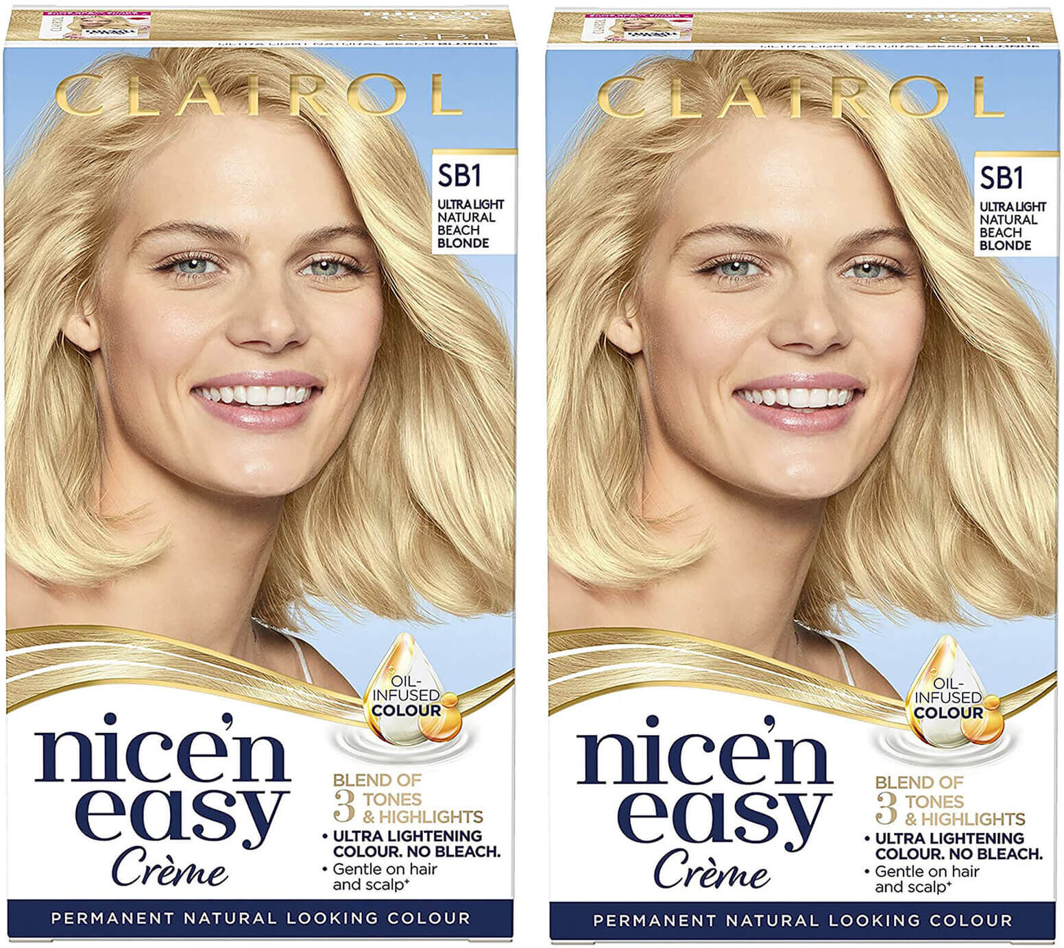 Clairol Nice' n Easy Crème Natural Looking Oil Infused Permanent Hair Dye Duo (Various Shades) - 9B Light Beige Blonde