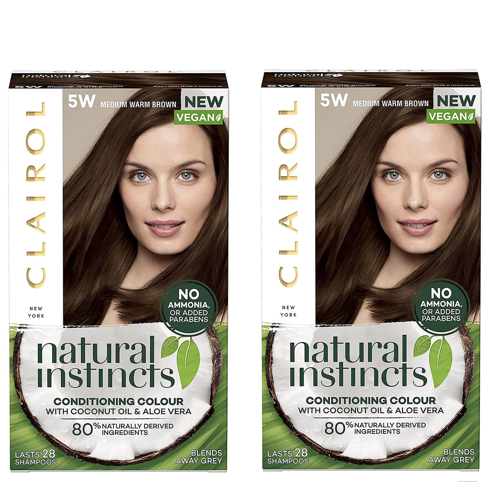 Clairol Natural Instincts Semi-Permanent No Ammonia Vegan Hair Dye Duo (Various Shades) - 5W Medium Warm Brown