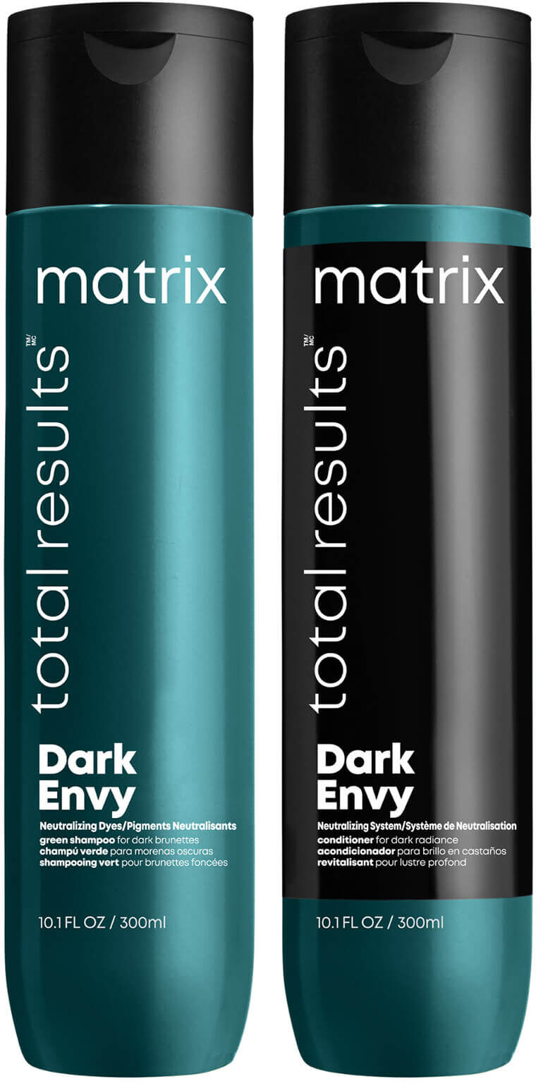 Matrix Total Results Dark Envy Green Toning Shampoo and Conditioner for Deep Brunette Hair 300ml Duo