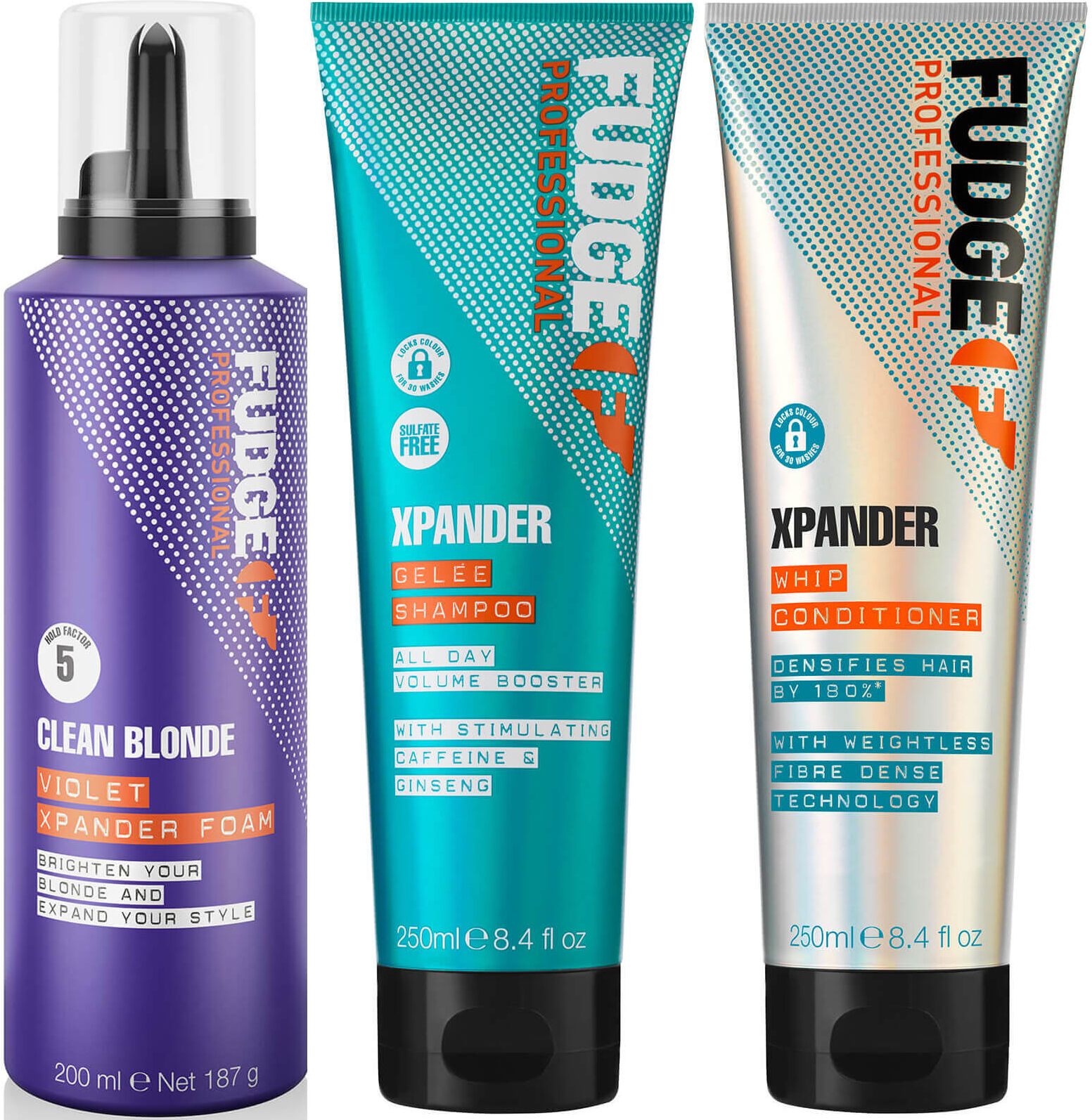 Fudge Professional Xpander Shampoo, Conditioner and Hair Thickener Bundle