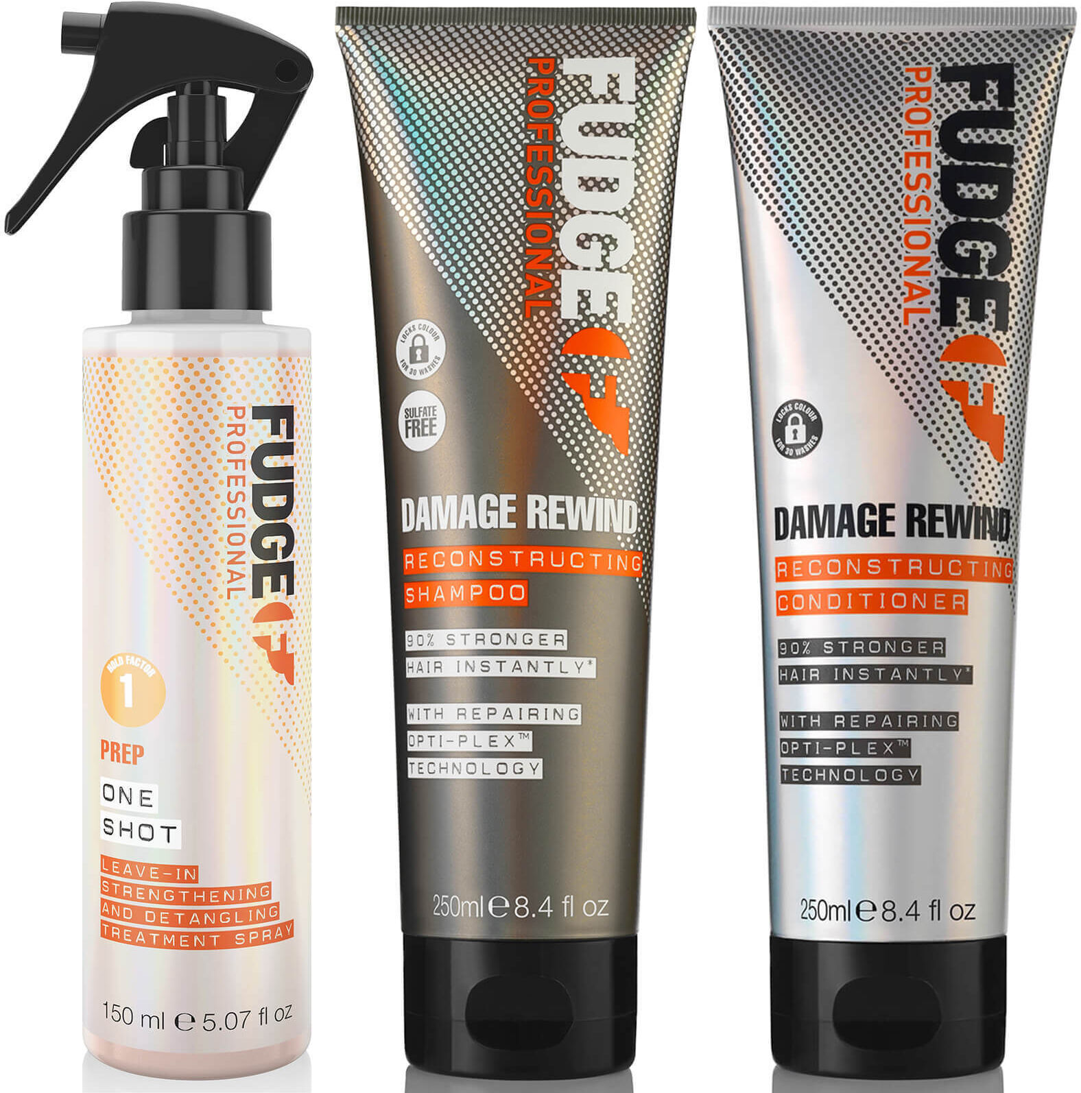 Fudge Professional Damage Rewind Shampoo, Conditioner and One Shot Bundle