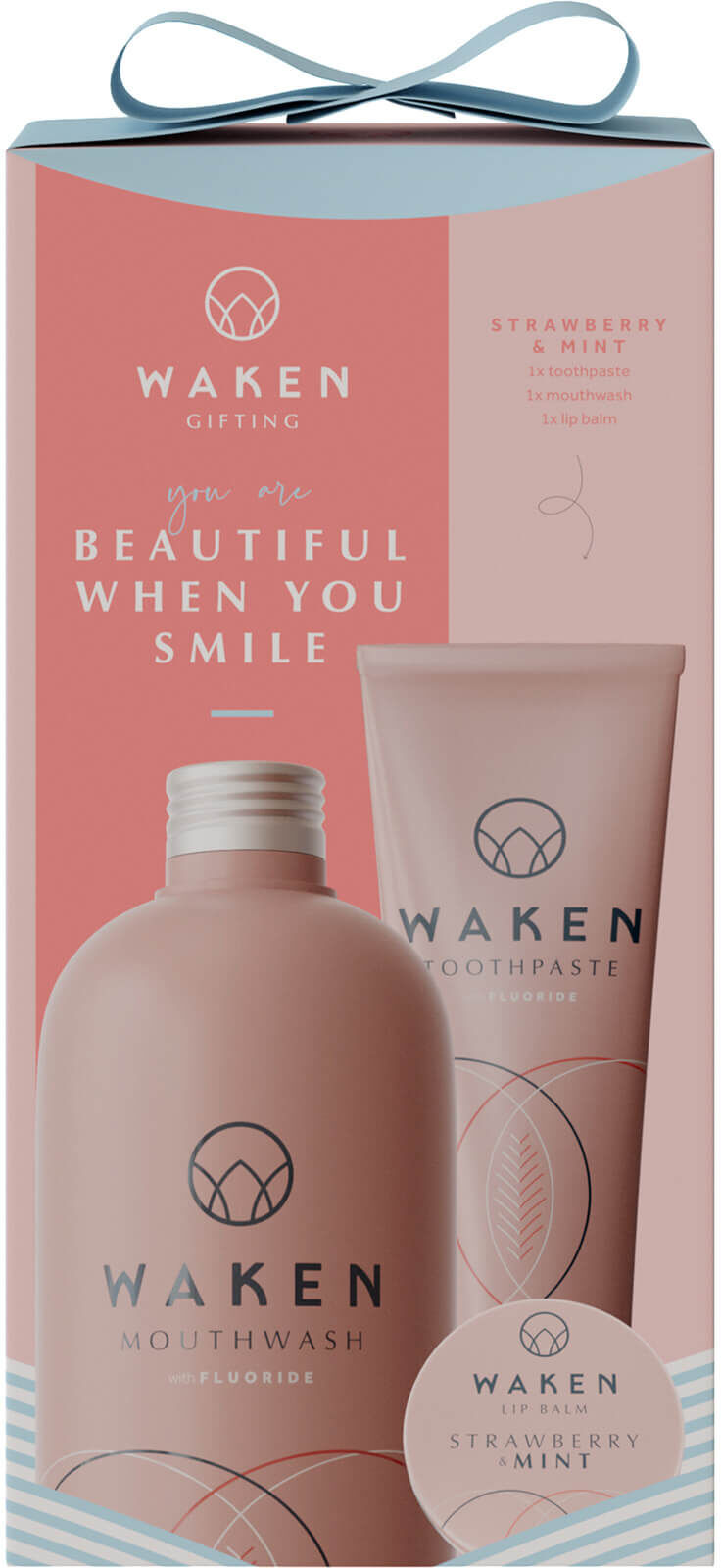 Waken Mouthcare Waken Gift 3 Beautiful When You Smile - Strawberry 850g