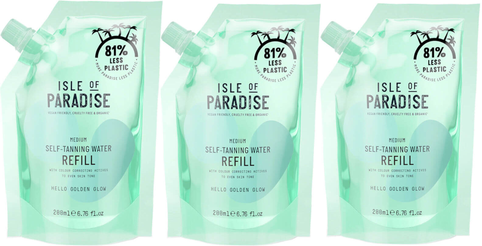 Isle of Paradise Medium Self-Tanning Water Refill Bundle Trio