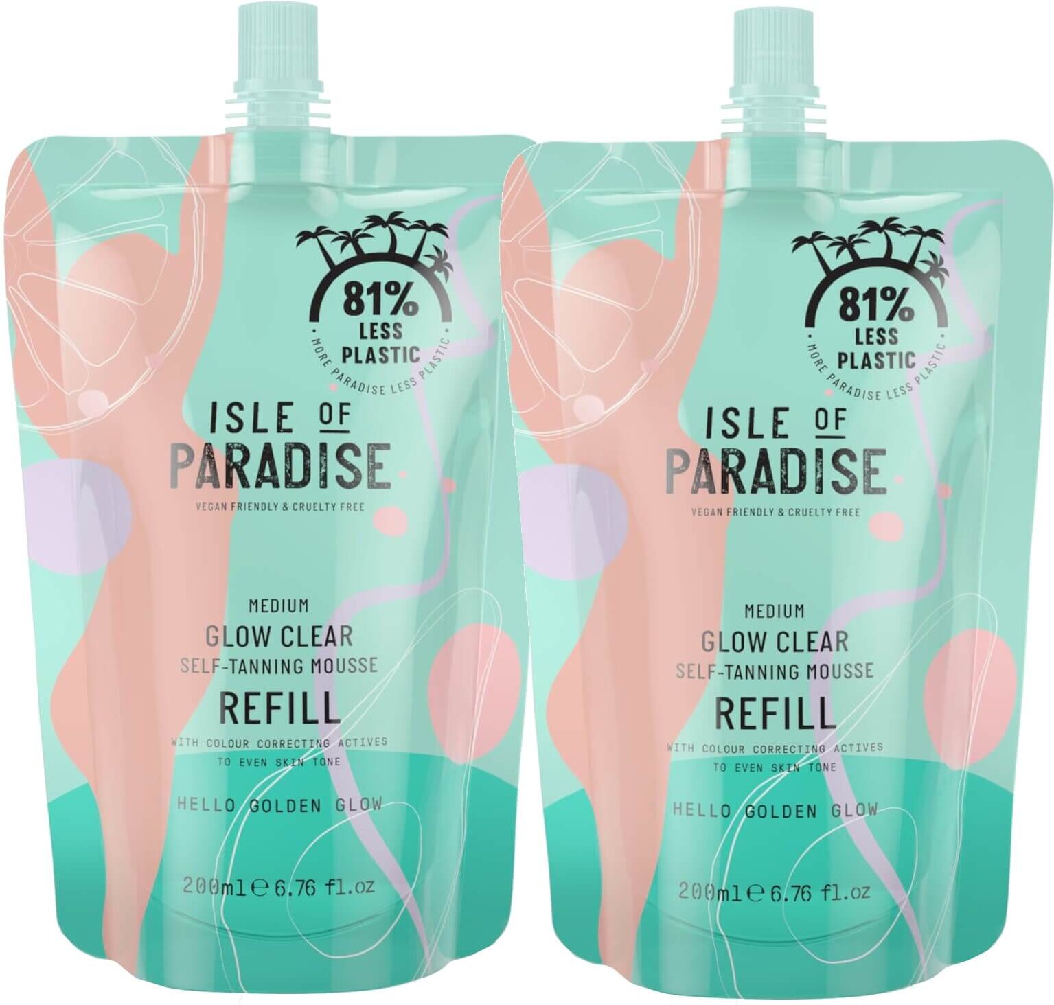 Isle of Paradise Medium Glow Clear Mousse Refill Duo