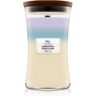 Woodwick Trilogy Calming Retreat vela perfumada com pavio de madeira 609.5 g. Trilogy Calming Retreat