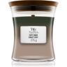 Woodwick Trilogy Cozy Cabin vela perfumada com pavio de madeira 275 g. Trilogy Cozy Cabin