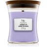 Woodwick Lavender Spa vela perfumada com pavio de madeira 275 g. Lavender Spa