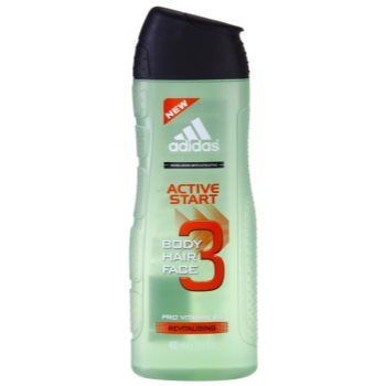 Adidas 3 Active Start gel de duche para homens 400 ml. 3 Active Start