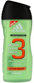 Adidas 3 Active Start gel de duche para homens 250 ml. 3 Active Start