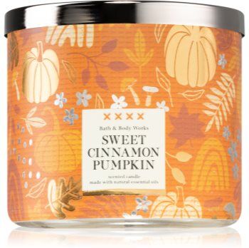 Bath & Body Works Sweet Cinnamon Pumpkin vela perfumada com óleos essenciais 411 g. Sweet Cinnamon Pumpkin