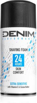 Denim Performance Extra Sensitive espuma de barbear para homens 300 ml. Performance Extra Sensitive