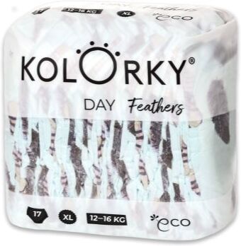 Kolorky Day Feathers fraldas ecológicas tamanho GG 12-16 Kg 17 un.. Day Feathers