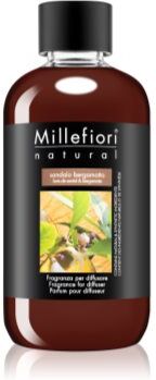 Millefiori Natural Sandalo Bergamotto recarga de aroma para difusores 250 ml. Natural Sandalo Bergamotto