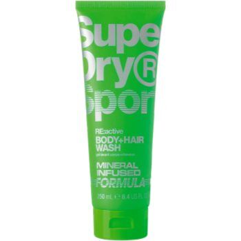 Superdry RE:active gel de banho para corpo e cabelo para homens 250 ml. RE:active