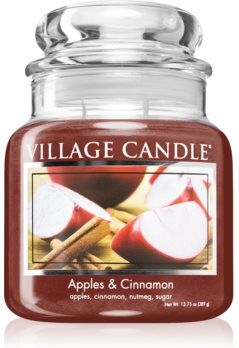 Village Candle Apples & Cinnamon vela perfumada (Glass Lid) 389 g. Apples & Cinnamon