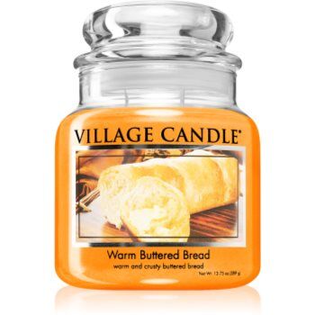 Village Candle Warm Buttered Bread vela perfumada (Glass Lid) 389 g. Warm Buttered Bread