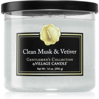 Village Candle Gentlemen's Collection Clean Musk & Vetiver vela perfumada 396 g. Gentlemen's Collection Clean Musk & Vetiver