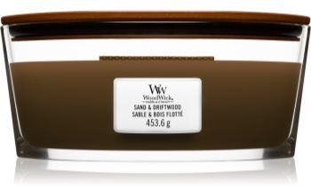 Woodwick Sand & Driftwood vela perfumada com pavio de madeira (hearthwick) 453 g. Sand & Driftwood