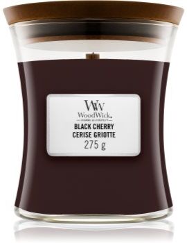 Woodwick Black Cherry vela perfumada com pavio de madeira 275 g. Black Cherry