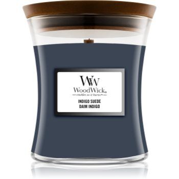 Woodwick Indigo Suede vela perfumada 85 g. Indigo Suede