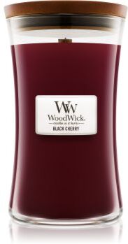 Woodwick Black Cherry vela perfumada com pavio de madeira 609.5 g. Black Cherry