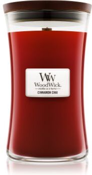 Woodwick Cinnamon Chai vela perfumada com pavio de madeira 609.5 g. Cinnamon Chai