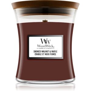 Woodwick Smoked Walnut & Maple scented candle with wooden wick 275 g