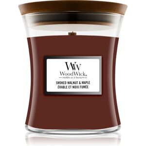 Woodwick Smoked Walnut & Maple scented candle with wooden wick 85 g